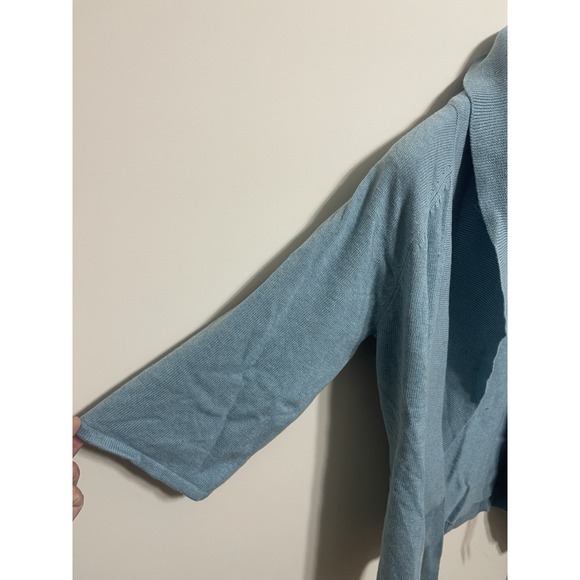 Athleta Wrap Sweater Cardigan Women's Size M Blue Loungewear - Picture 2 of 7